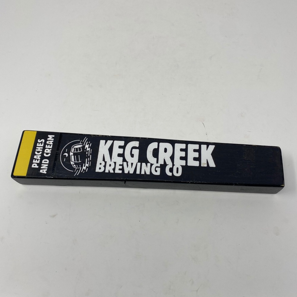 Keg Creek Brewing Co Peaches and Cream Wooden Beer Tap Handle Black